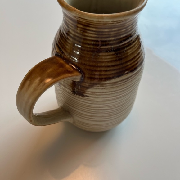 Rustic Handmade Two-Tone Ceramic Pitcher - Picture 6 of 10